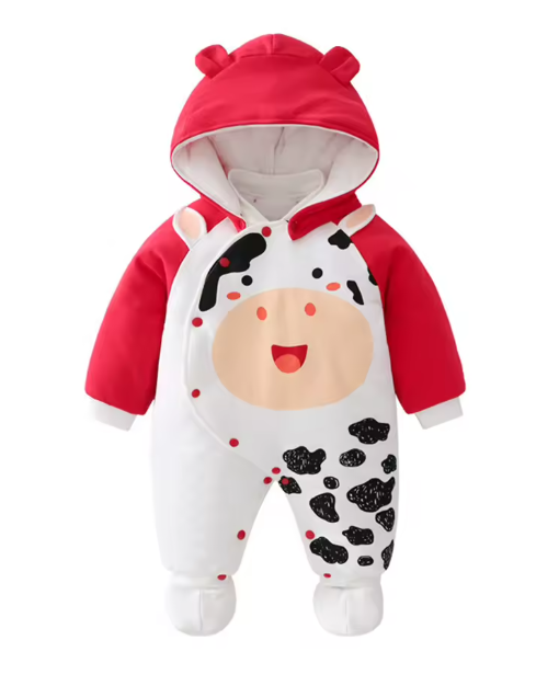 3-12M Infant clothing for autumn and winter thickened baby romper cotton baby jumpsuit newborn one-piece outfit crawling outwear
