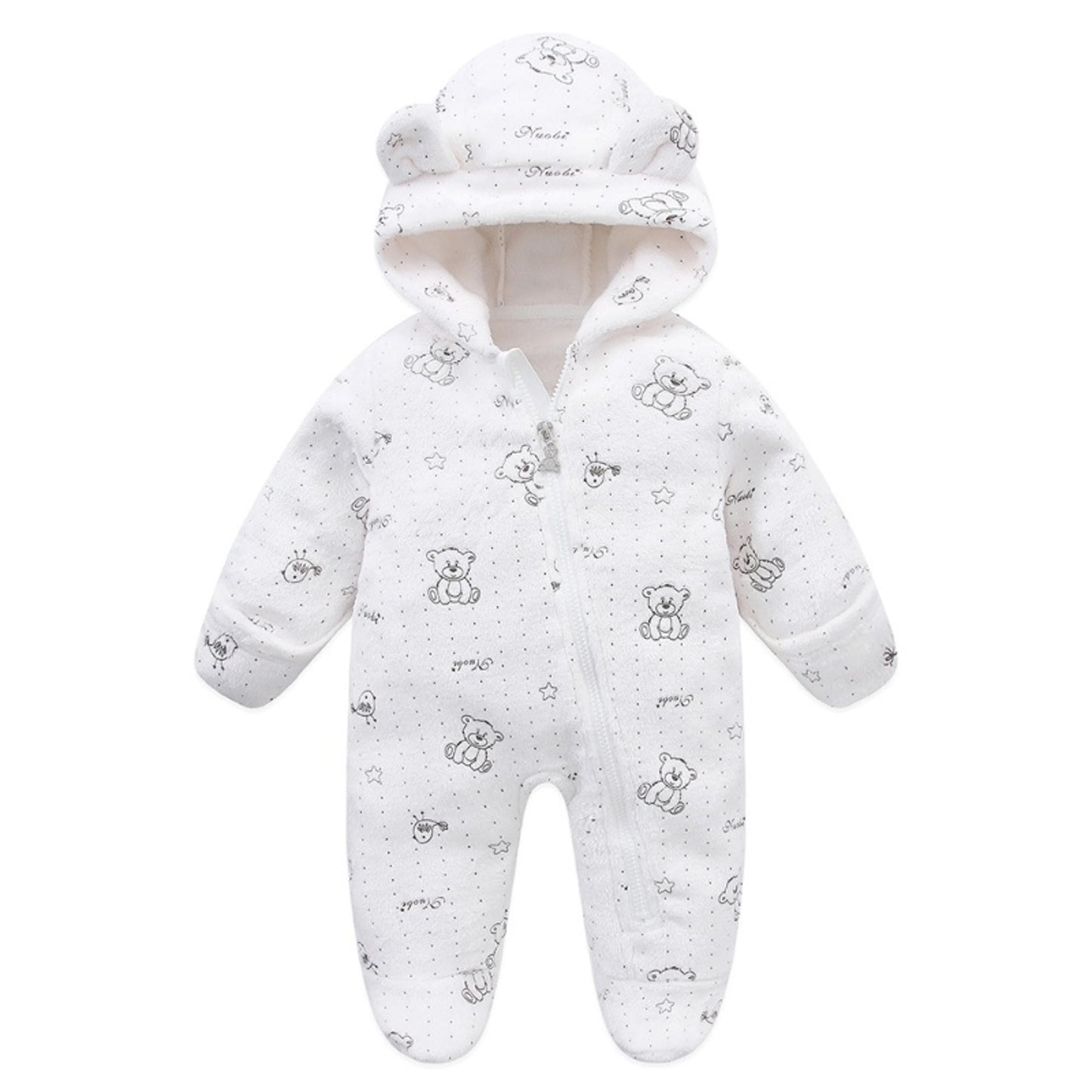 Newborn Autumn Winter Thick Keep Warm Baby Boys Girls Rompers Shimmering Star-Shaped Sequins Velvet Bodysuits Footies For Kids